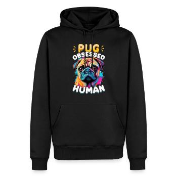 Pug Dog Breed Pet - Pug Obsessed Human - Männer Premium Bio Hoodie - Schwarz - Vorne - Nico (187cm)