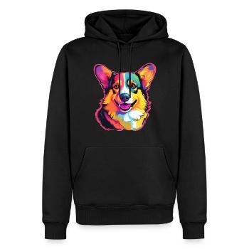 Gallois Corgi Pembroke Dog Breed Pet Art - Sweat à capuche Premium bio Homme - noir - Devant - Nico (187cm)