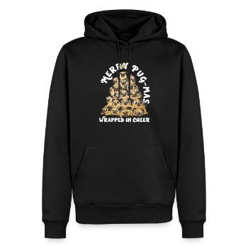 Mops Weihnachten Mops Weihnachtsmann Mops Ornament - Männer Premium Bio Hoodie - Schwarz - Vorne - Nico (187cm)