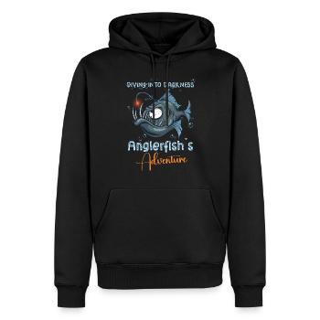 Pêche à la lotte sous l’eau en haute mer - Sweat à capuche Premium bio Homme - noir - Devant - Nico (187cm)