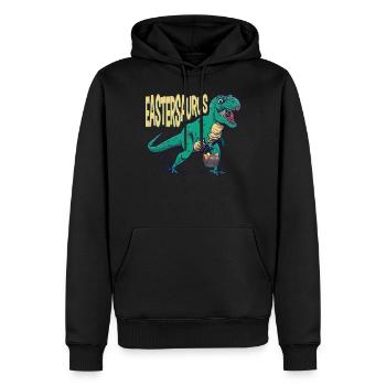 Eastersaurus Ostern T-Rex Dinosaurier Osterhase - Männer Premium Bio Hoodie - Schwarz - Vorne - Nico (187cm)