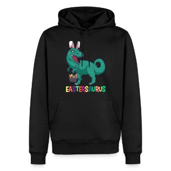 Eastersaurus Easter T-Rex Dinosaur Easter Bunny - Men’s Premium Organic Hoodie - black - Front - Nico (187cm)