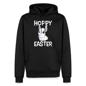 Hoppy Easter Süßer Osterhase Ostern Eiersuche - Männer Premium Bio Hoodie - Schwarz - Vorne - Nico (187cm)