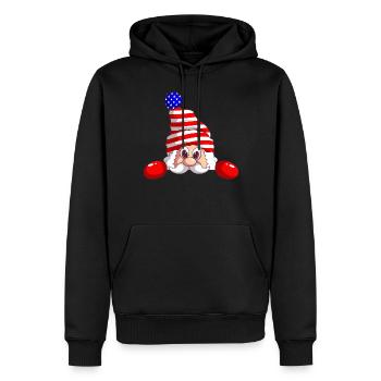 Santa Claus with USA flag Merry Christmas - Men’s Premium Organic Hoodie - black - Front - Nico (187cm)