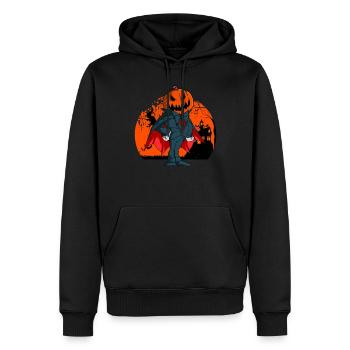 Vampir Kürbis Kopf Kürbislaterne Halloween - Männer Premium Bio Hoodie - Schwarz - Vorne - Nico (187cm)