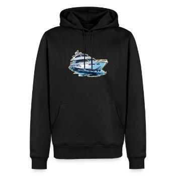 Yacht Bateau à moteur - Sweat à capuche Premium bio Homme - noir - Devant - Nico (187cm)