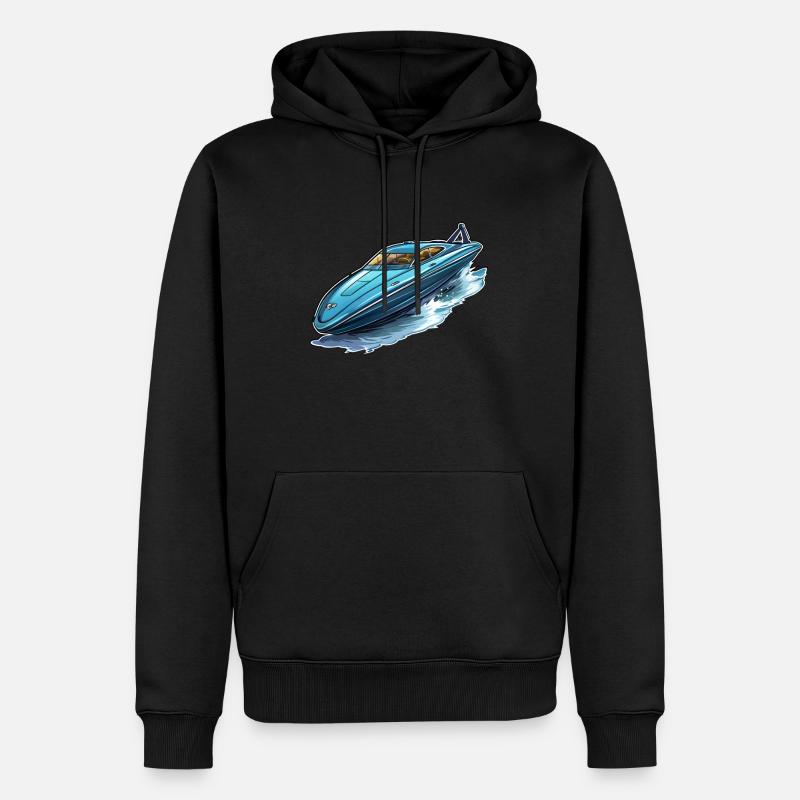 Motorboot Schnellboot - Männer Premium Bio Hoodie - Schwarz