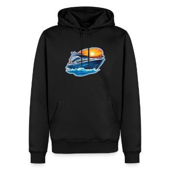 Yacht boat - Sweat à capuche Premium bio Homme - noir - Devant - Nico (187cm)