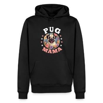 Pug Dog Breed Pet - Pug Mama - Männer Premium Bio Hoodie - Schwarz - Vorne - Nico (187cm)