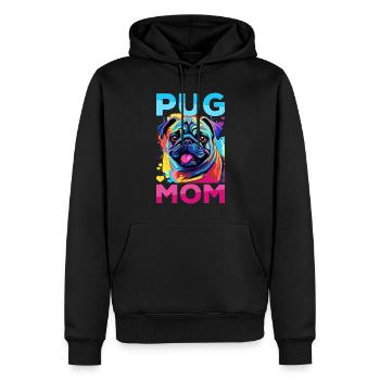 Pug Dog Breed Pet - Pug Mom - Sweat à capuche Premium bio Homme - noir - Devant - Nico (187cm)
