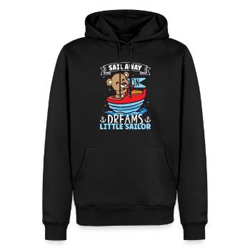 Bateau papa Capitaine Pontoon Sailor Croisière - Sweat à capuche Premium bio Homme - noir - Devant - Nico (187cm)