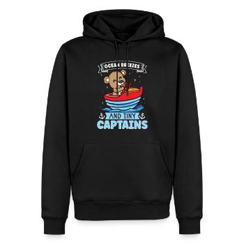 Bateau papa Capitaine Pontoon Sailor Croisière - Sweat à capuche Premium bio Homme - noir - Devant - Nico (187cm)