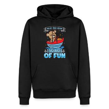 Bateau papa Capitaine Pontoon Sailor Croisière - Sweat à capuche Premium bio Homme - noir - Devant - Nico (187cm)