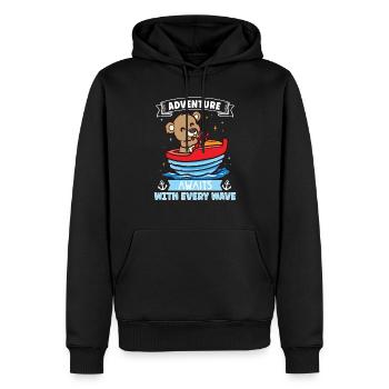 Bateau papa Capitaine Pontoon Sailor Croisière - Sweat à capuche Premium bio Homme - noir - Devant - Nico (187cm)