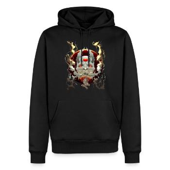Masque de démon Oni - Sweat à capuche Premium bio Homme - noir - Devant - Nico (187cm)