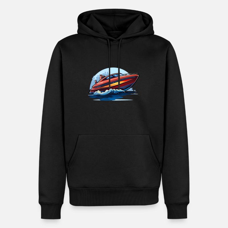 Motorboot - Männer Premium Bio Hoodie - Schwarz