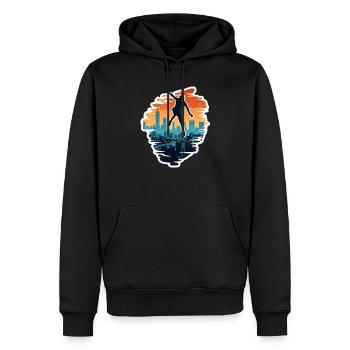 Parkour Freies Laufen - Männer Premium Bio Hoodie - Schwarz - Vorne - Nico (187cm)