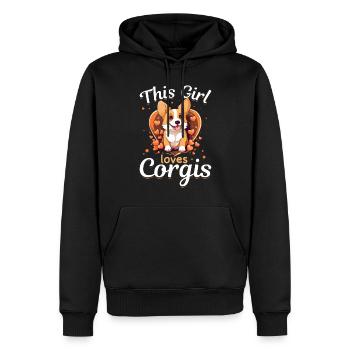 Welsh Corgi Pembroke Dog Breed Pet - Sweat à capuche Premium bio Homme - noir - Devant - Nico (187cm)