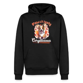 Welsh Corgi Pembroke Dog Breed Pet - Men’s Premium Organic Hoodie - black - Front - Nico (187cm)