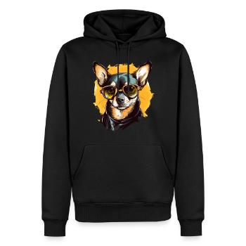Chihuahua Chiwawa Dog Breed Pet with Sunglasses - Männer Premium Bio Hoodie - Schwarz - Vorne - Nico (187cm)
