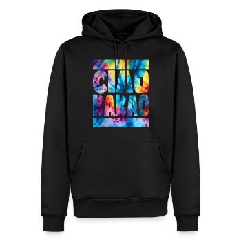 Ciao Cacao Hippie Batik - Sweat à capuche Premium bio Homme - noir - Devant - Nico (187cm)