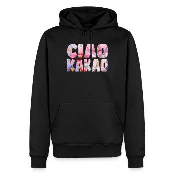 Ciao Cocoa Floral Pattern - Men’s Premium Organic Hoodie - black - Front - Nico (187cm)
