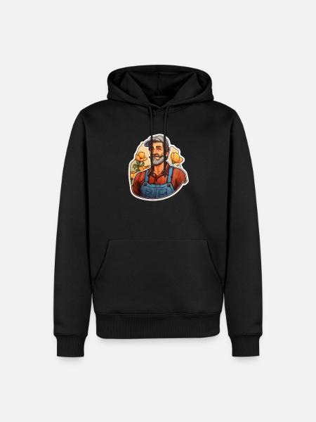 Farmer Old Man - Men’s Premium Organic Hoodie - black
