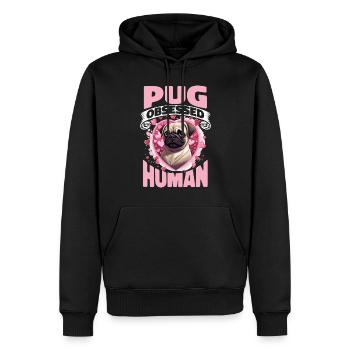 Pug Dog Breed Pet - Pug Obsessed Human - Männer Premium Bio Hoodie - Schwarz - Vorne - Nico (187cm)