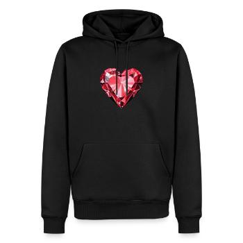 Diamond heart shape - Men’s Premium Organic Hoodie - black - Front - Nico (187cm)