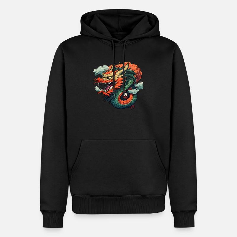 Chinesischer Drache - Männer Premium Bio Hoodie - Schwarz