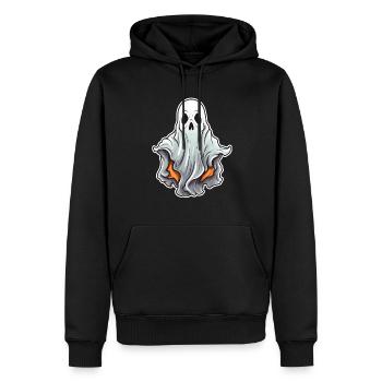 Geist Halloween Comic - Männer Premium Bio Hoodie - Schwarz - Vorne - Nico (187cm)