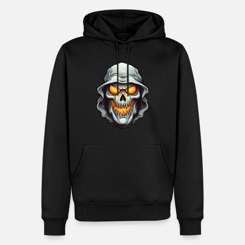 Squelette de crâne Halloween - Sweat à capuche Premium bio Homme - noir