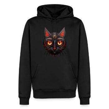 Schwarze Katze Hexen-Horror - Männer Premium Bio Hoodie - Schwarz - Vorne - Nico (187cm)