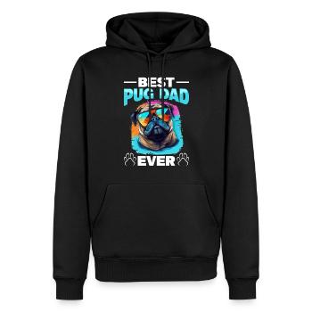 Pug Dog Breed Pet - The Best Pug Dad Ever - Men’s Premium Organic Hoodie - black - Front - Nico (187cm)