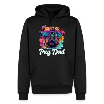 Pug Dog Breed Pet - Pug Dad - Männer Premium Bio Hoodie - Schwarz - Vorne - Nico (187cm)