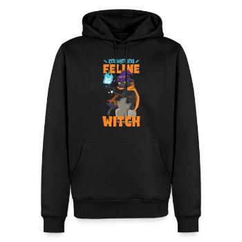 Katze Hexe Okkult Gothic Dunkel Satanisch - Männer Premium Bio Hoodie - Schwarz - Vorne - Nico (187cm)