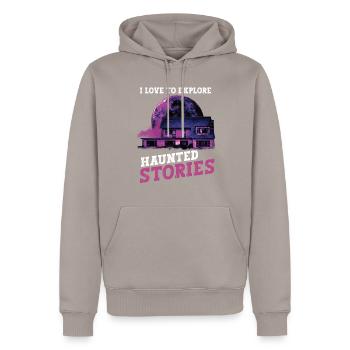 Horror Paranormales Spukhaus Gruseliges Halloween - Männer Premium Bio Hoodie - Taupe - Vorne - Nico (187cm)