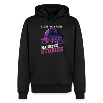 Horror Paranormal Haunted House Creepy Halloween - Men’s Premium Organic Hoodie - black - Front - Nico (187cm)