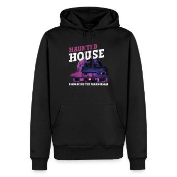 Horror Paranormal Haunted House Creepy Halloween - Men’s Premium Organic Hoodie - black - Front - Nico (187cm)