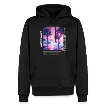 Vaporwave Esthétique Liminal Kawaii Pastel Goth - Sweat à capuche Premium bio Homme - noir - Devant - Nico (187cm)