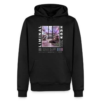 Liminal Spaces Retro 80s & 90s Backrooms Vaporwave - Männer Premium Bio Hoodie - Schwarz - Vorne - Nico (187cm)