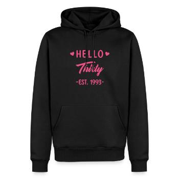 30 Ans Vintage 1993 Femme Cadeau D'anniversaire - Sweat à capuche Premium bio Homme - noir - Devant - Nico (187cm)