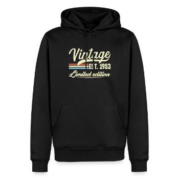 Jahrgang 1953 Geburtstagsgeschenk 1953 - Männer Premium Bio Hoodie - Schwarz - Vorne - Nico (187cm)
