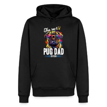 Pug Dog Breed Pet - The Best Pug Dad Ever - Men’s Premium Organic Hoodie - black - Front - Nico (187cm)