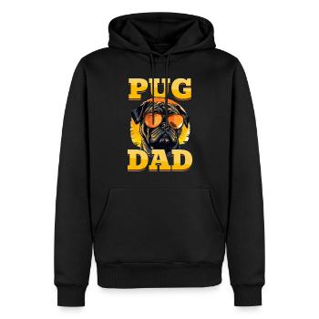 Pug Dog Breed Pet - Pug Dad - Männer Premium Bio Hoodie - Schwarz - Vorne - Nico (187cm)