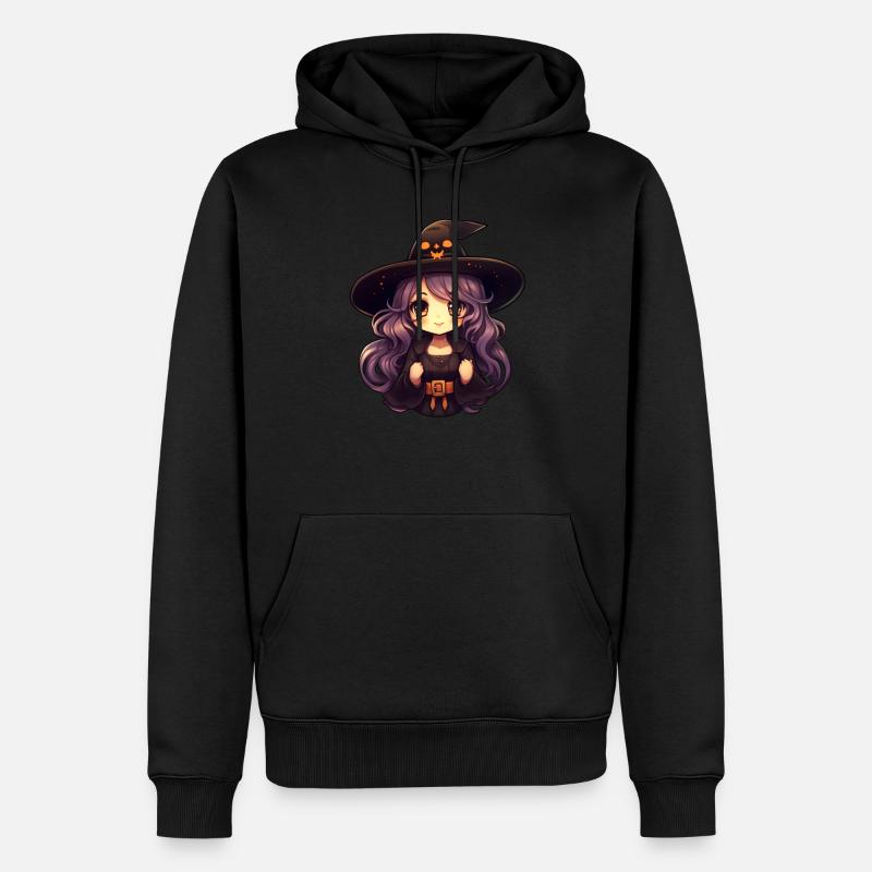 Comic Hexe - Männer Premium Bio Hoodie - Schwarz