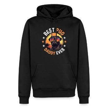 Pug Dog Breed Pet - Meilleur carlin papa de tous les temps - Sweat à capuche Premium bio Homme - noir - Devant - Nico (187cm)