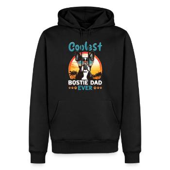 Boston Terrier Bostie Dog Breed Pet - Sweat à capuche Premium bio Homme - noir - Devant - Nico (187cm)
