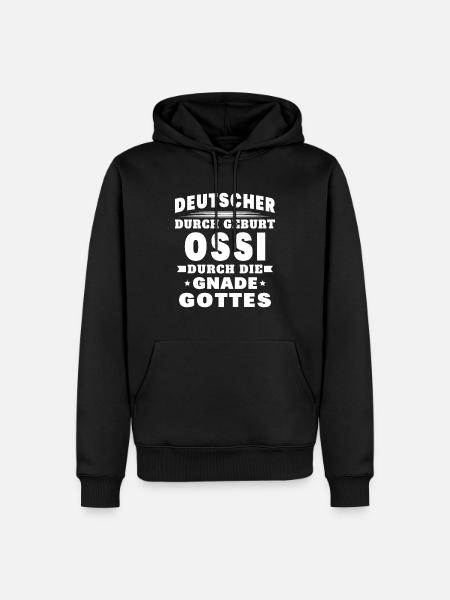 Ossi Ostdeutscher Sachsen - Männer Premium Bio Hoodie - Schwarz