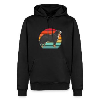 Grand design de chien rétro Hovawart - Sweat à capuche Premium bio Homme - noir - Devant - Nico (187cm)